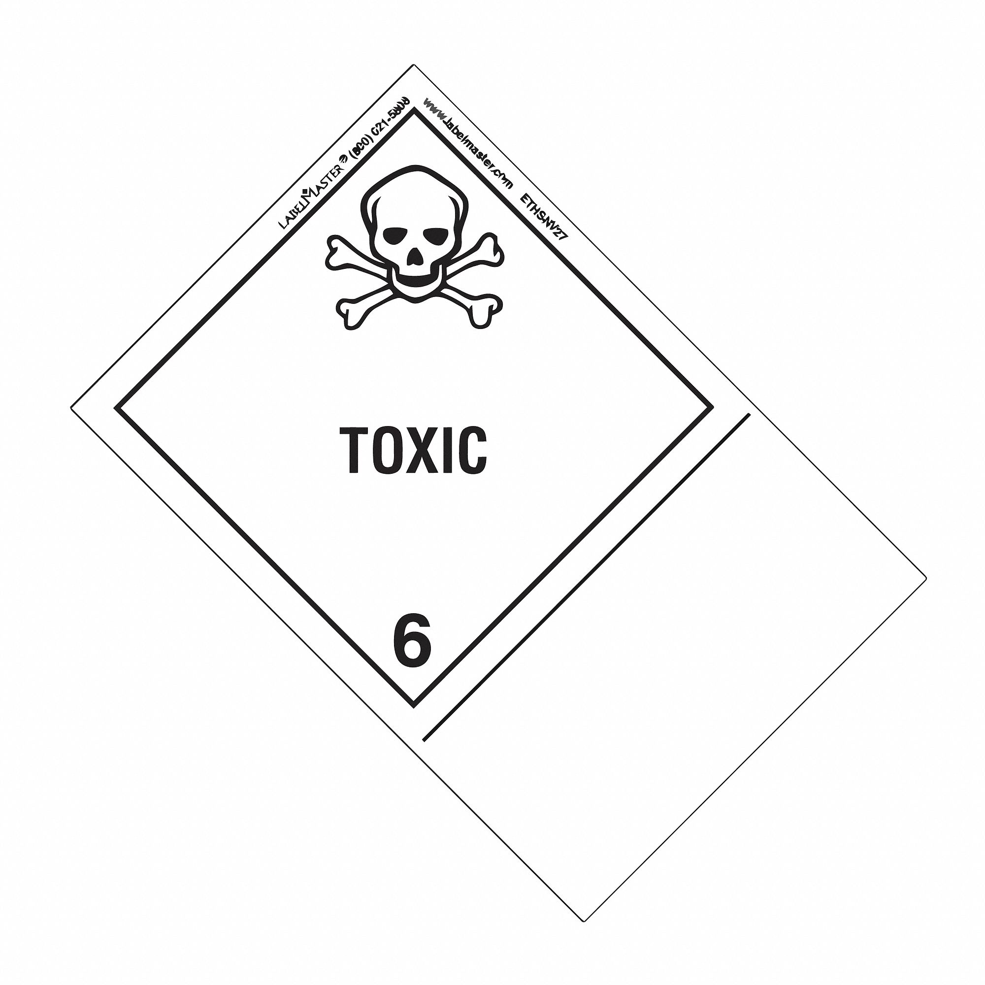 Toxic, 6 in Label Wd, DOT Container Label - 35ZJ93|ETHSNV27 - Grainger