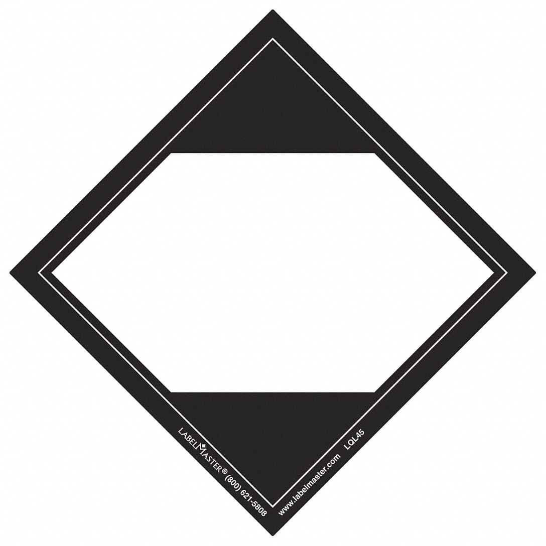 DOT Handling Label: Limited Qty Label, 3 15/16 in x 3 15/16 in, 3 15/16 in Label Wd