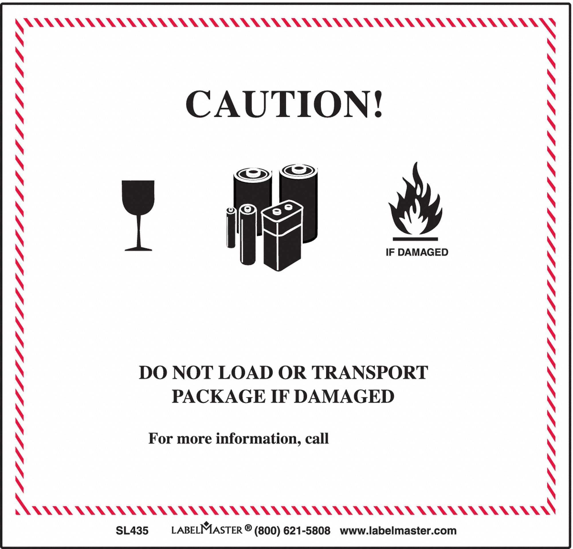 Lithium Battery Handling Label, Polypropylene, English, Caution, Black