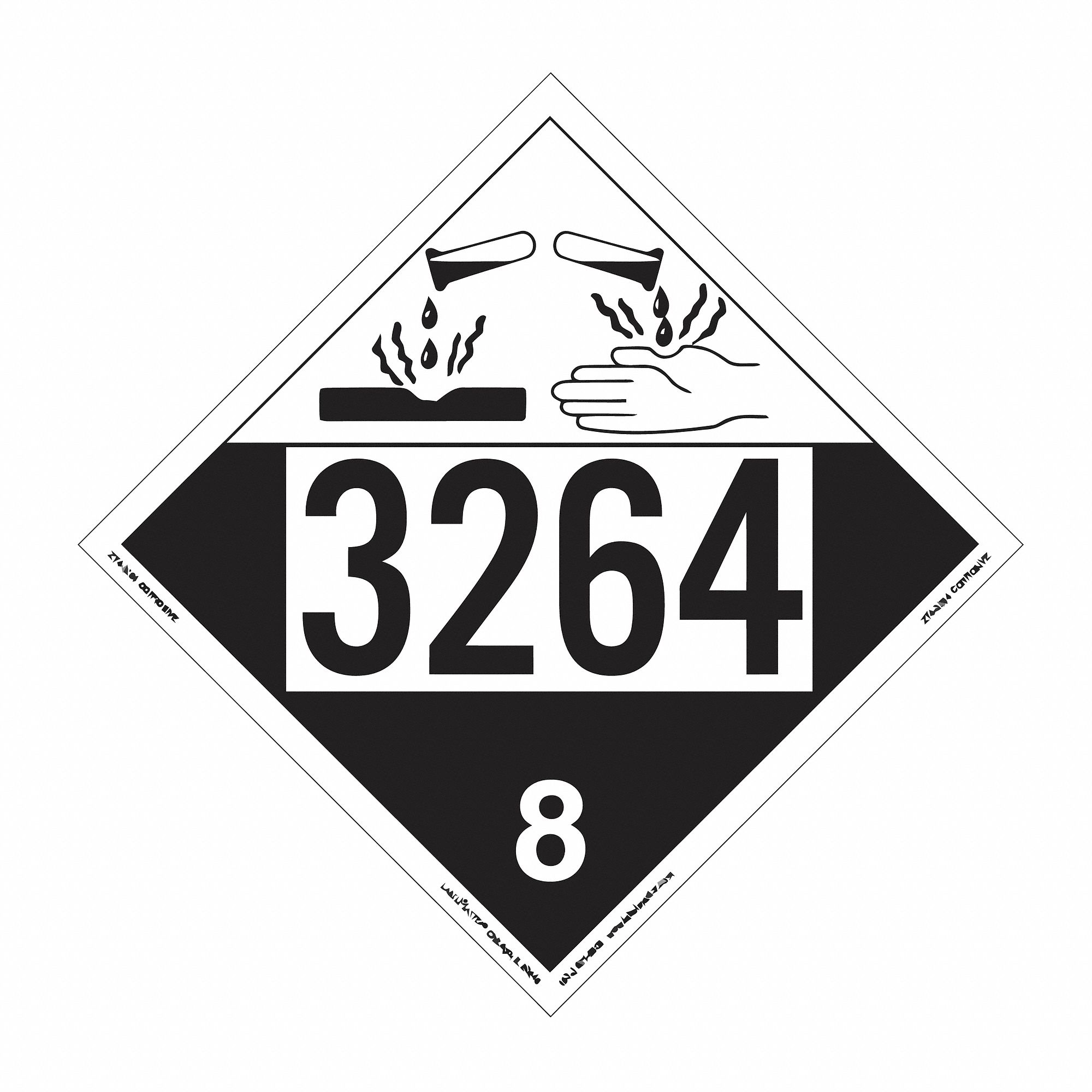 35ZL57 - Corrosive Placard 10-3/4inx10-3/4in