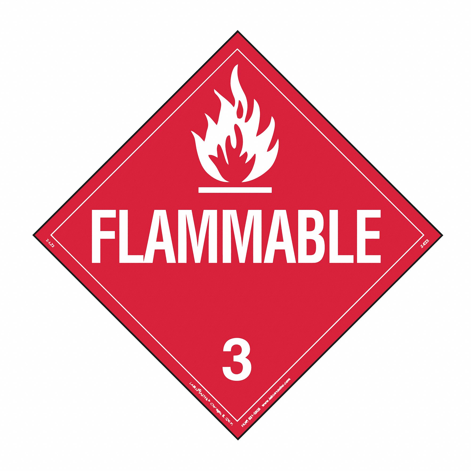 Flammable Liquid, 10 3/4 in Label Wd, DOT Container Placard 35ZL66