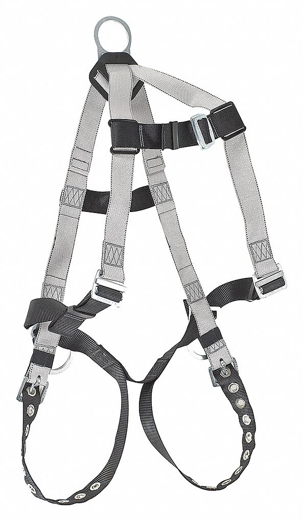 INDUST/GROM 3D HARNESS, 400 LBS, FRICTION/PASS-THROUGH & TONGUE BUCKLES, SZ XL, STEEL/POLYESTER