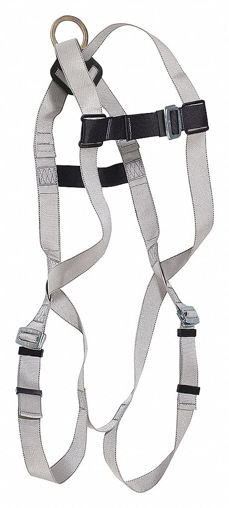 COMPLIANT 1D HARNESS, 400 LBS, FRICTION/PASS-THROUGH & PASS-THROUGH BUCKLES, XL, STEEL/POLYESTER
