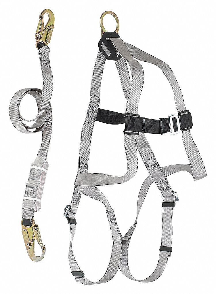 FALL KIT HARNESS, LARGE, LANYARD AND BAG