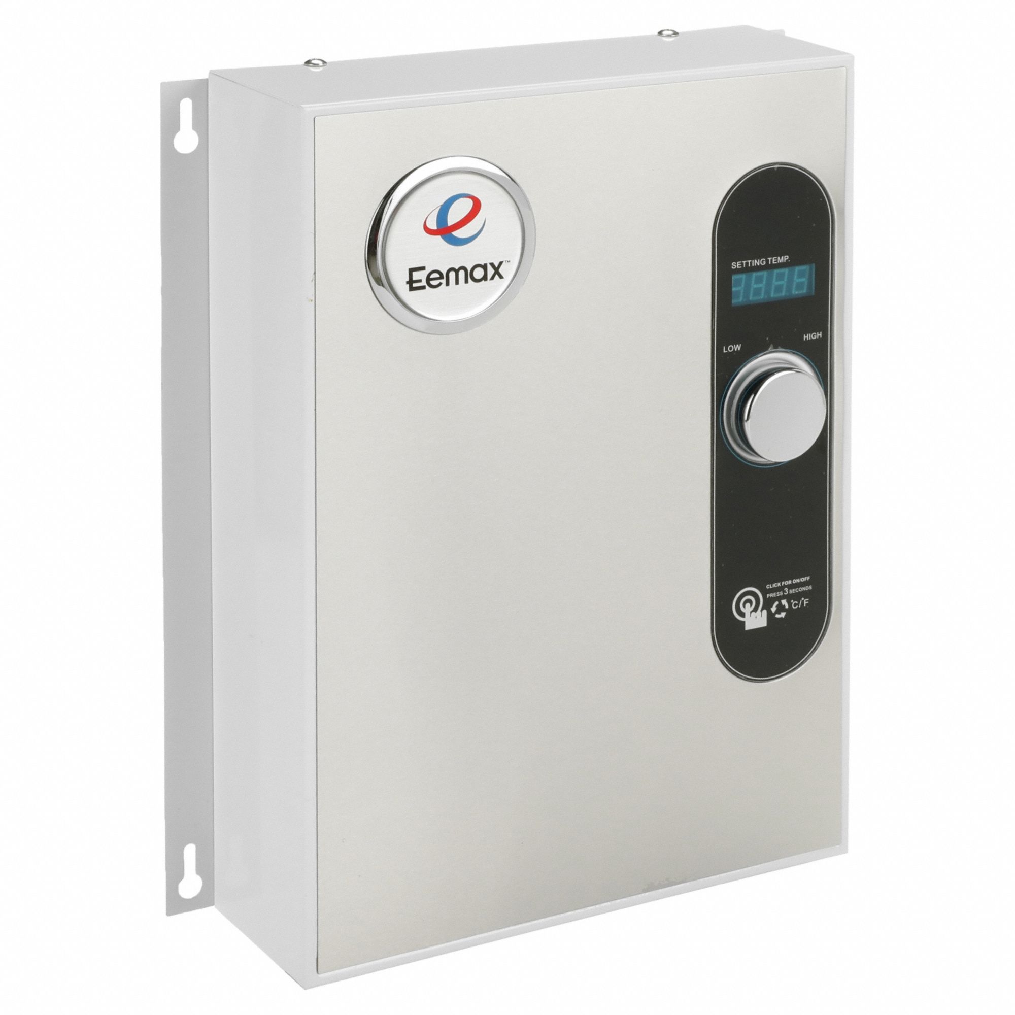 Electric Tankless Water Heater: Indoor, 18, 000 W, 7 gpm Max. Flow Rate, 17 in Overall Ht