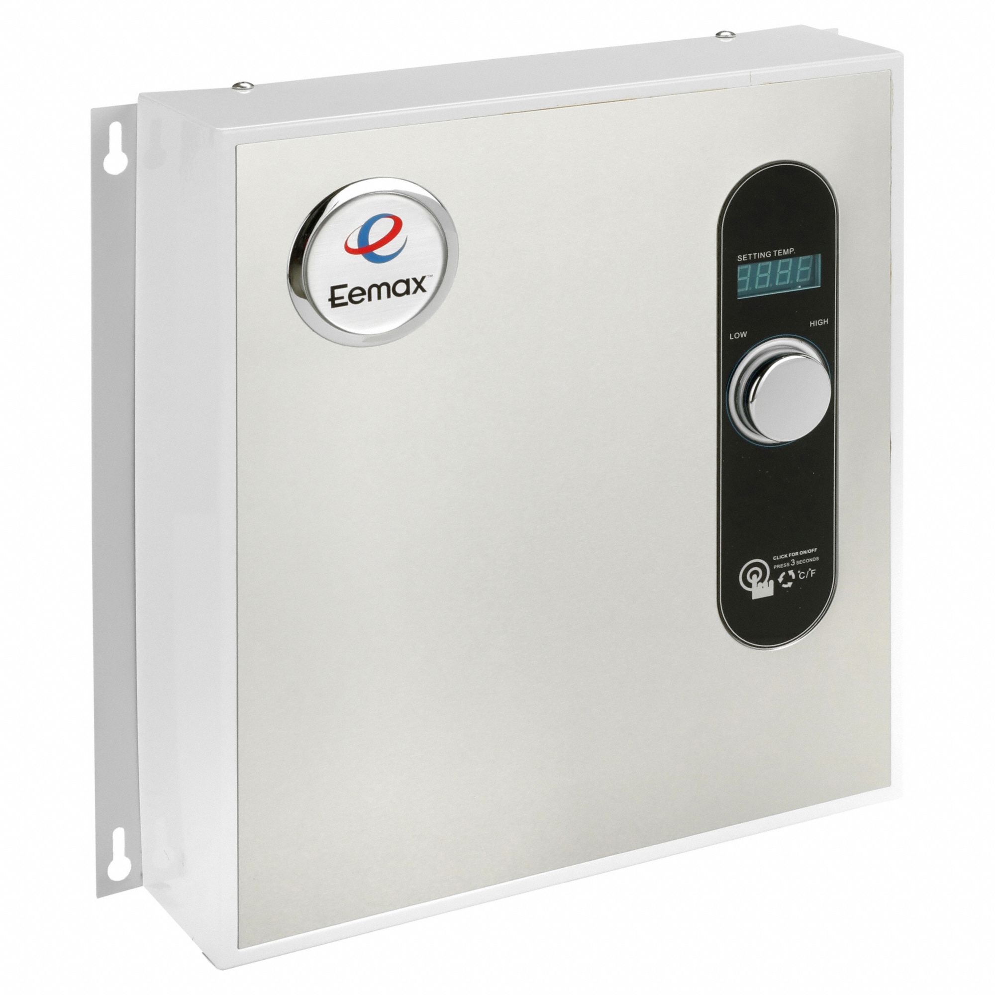 Electric Tankless Water Heater: Indoor, 24, 000 W, 7 gpm Max. Flow Rate, 17 in Overall Ht