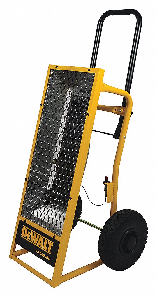 PORTABLE HEATER, 13 IN W, 12¾ IN H, STEEL, RADIANT HEATING, 45,000 BTUH