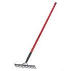 LEVEL RAKE, DOUBLE BACK, 14 TINES, 51 IN HANDLE, 3 27/64 X 13 3/4 IN, FIBREGLASS/STEEL