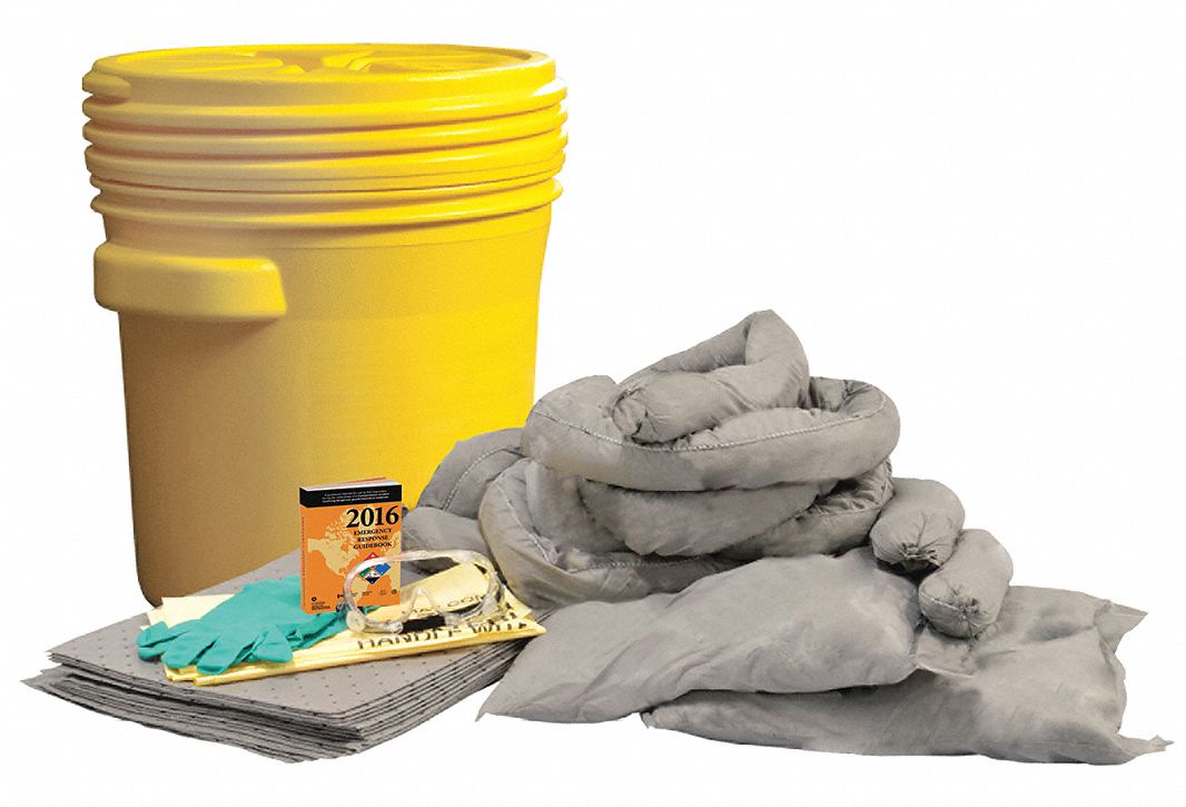 SPILL KIT, 14 GALLON ABSORBED PER KIT, 12 PADS/2 SOCKS/PILLOWS