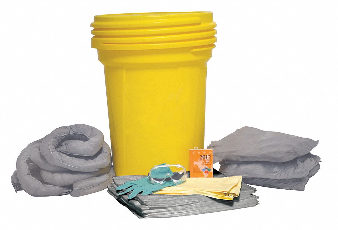 SPILL KIT, 29 GALLON ABSORBED PER KIT, 25 PADS/3 PILLOWS/3 SOCKS