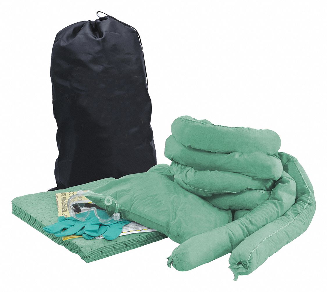 CONDOR Spill Kit, Container Type Bag, Fluid Compatibility Harsh ...