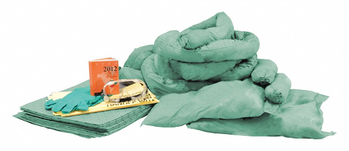 SPILL KIT REFILL, 14 GALLON ABSORBED PER KIT, GOGGLES/PAIR OF NITRILE GLOVES