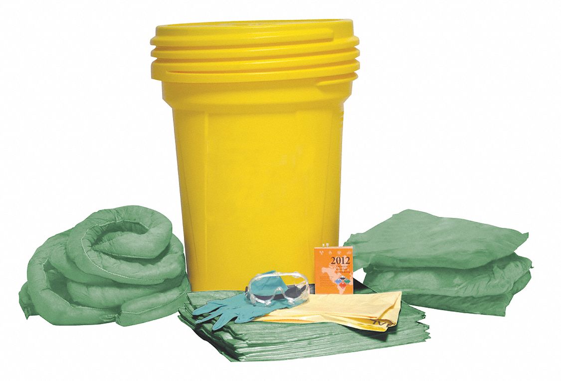 SPILL KIT, 29 GALLON ABSORBED PER KIT, GOGGLES/PAIR OF NITRILE GLOVES