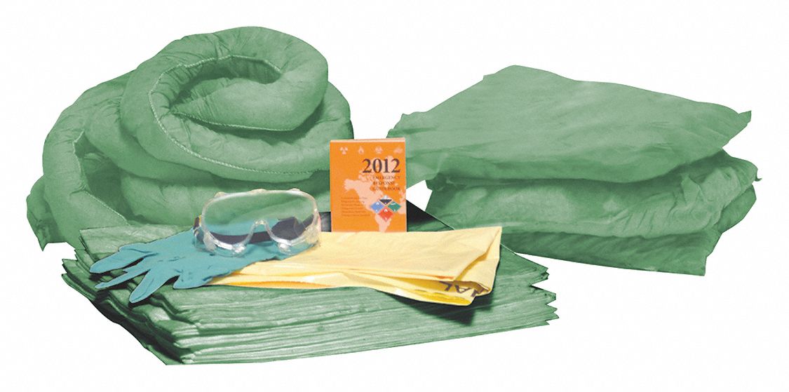 SPILL KIT REFILL, 29 GALLON ABSORBED PER KIT, GOGGLES/PAIR OF NITRILE GLOVES