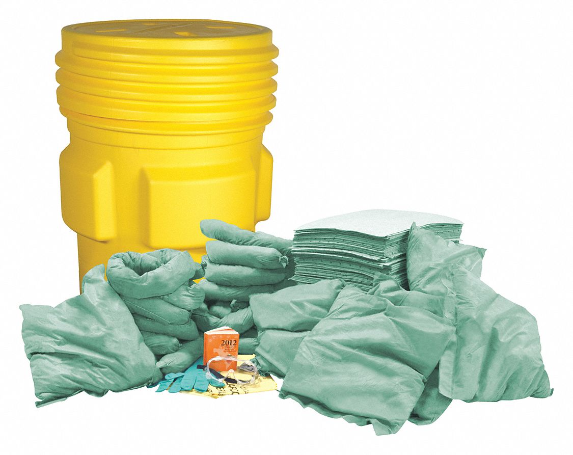 SPILL KIT, 67 GALLON ABSORBED PER KIT, GOGGLES/PAIR OF NITRILE GLOVES