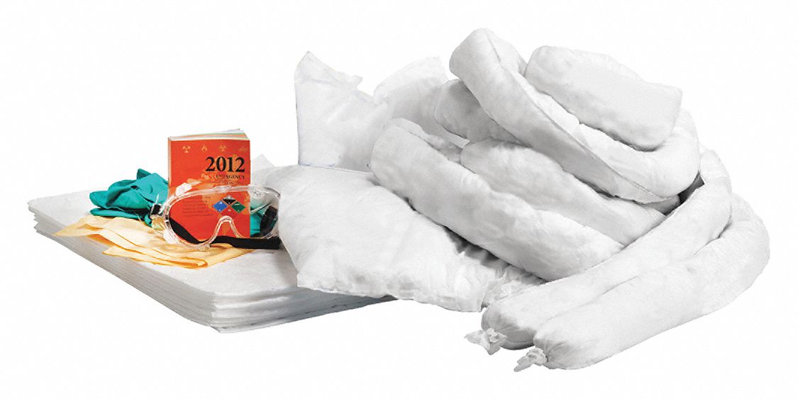 SPILL KIT REFILL, 14 GALLON ABSORBED PER KIT, 12 PADS/2 SOCKS/PILLOWS