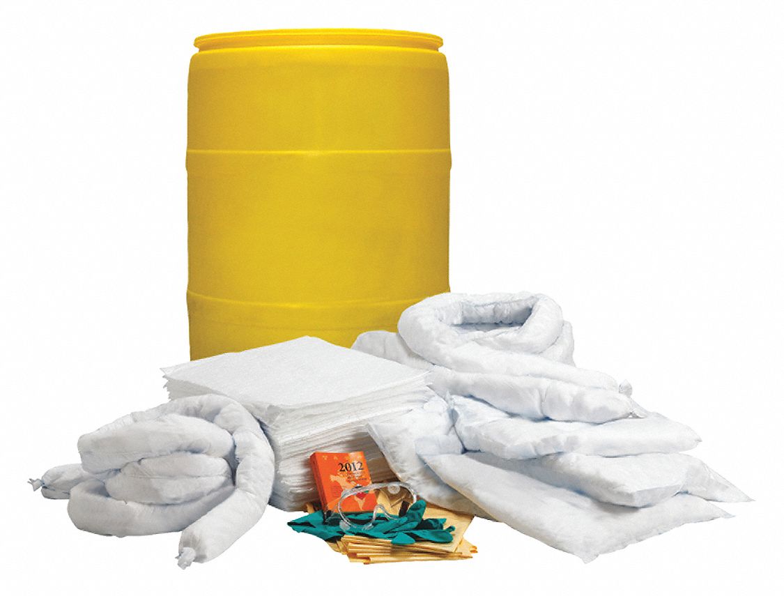 SPILL KIT, 32 GALLON ABSORBED PER KIT, GOGGLES/PAIR OF NITRILE GLOVES