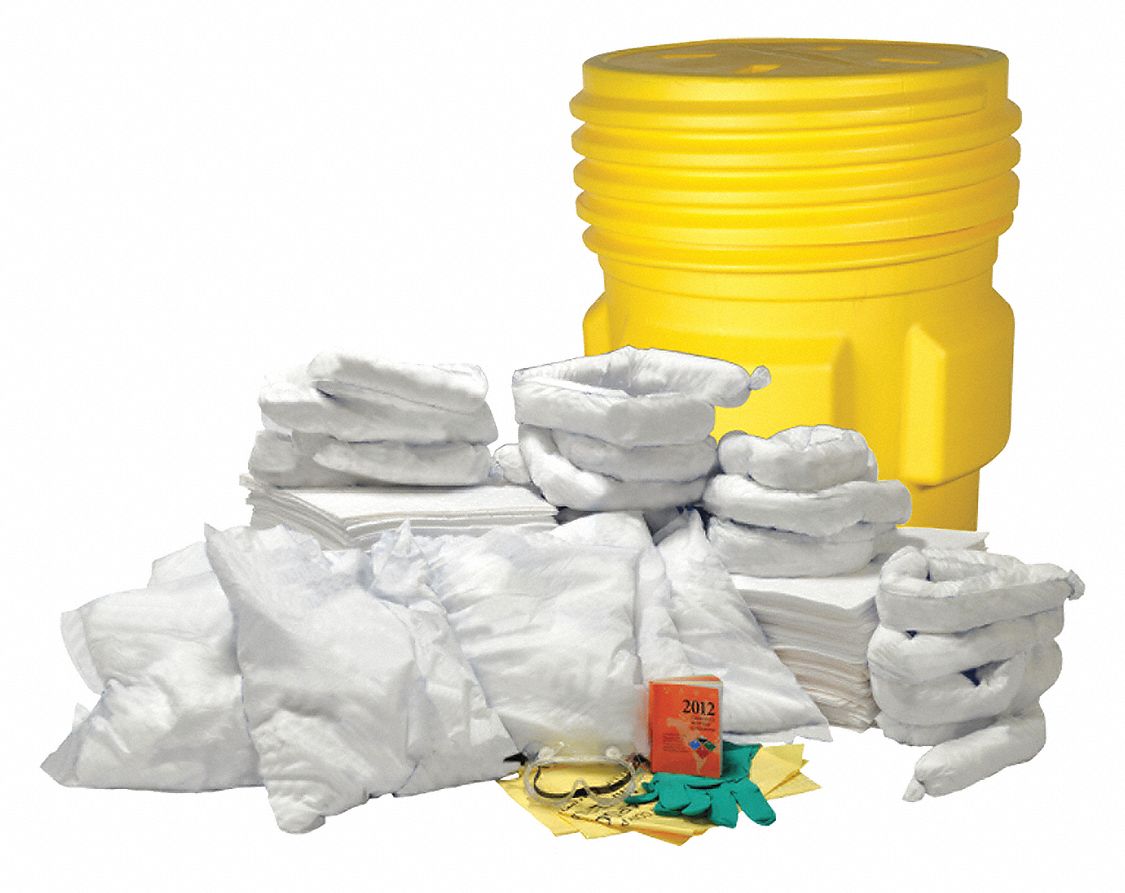 SPILL KIT, 67 GALLON ABSORBED PER KIT, GOGGLES/PAIR OF NITRILE GLOVES