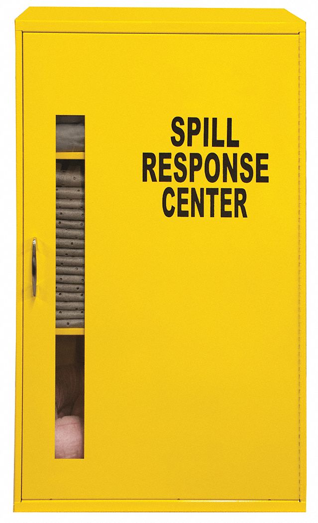 SPILL CONTROL CABINET, 17 GAL ABSORBED PER KIT, GOGGLES/PAIR OF NITRILE GLOVES