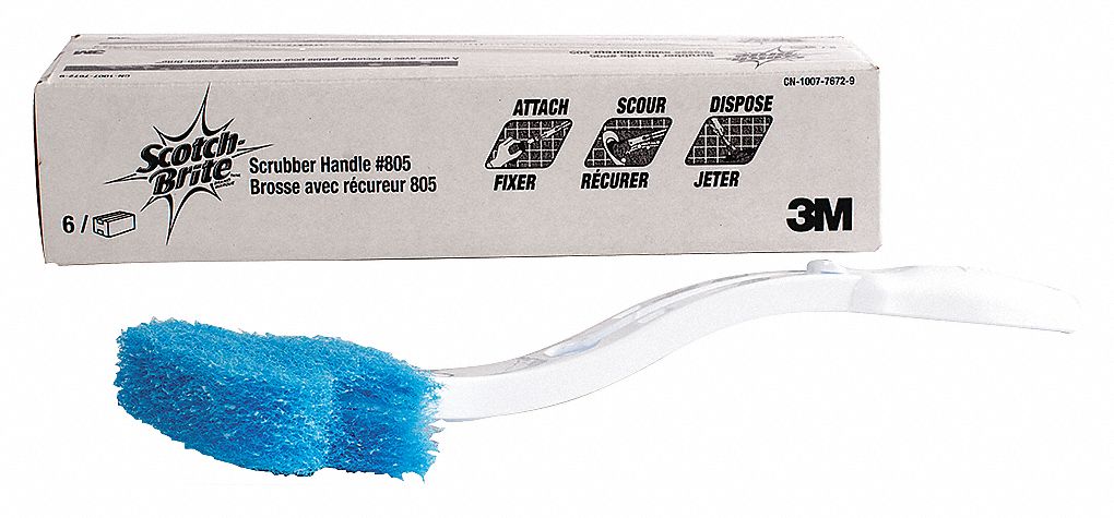 TOILET SCRUBBER HANDLE, WHITE, 13 3/8 IN LENGTH X 1 1/8 IN THICK, PLASTIC, CA6