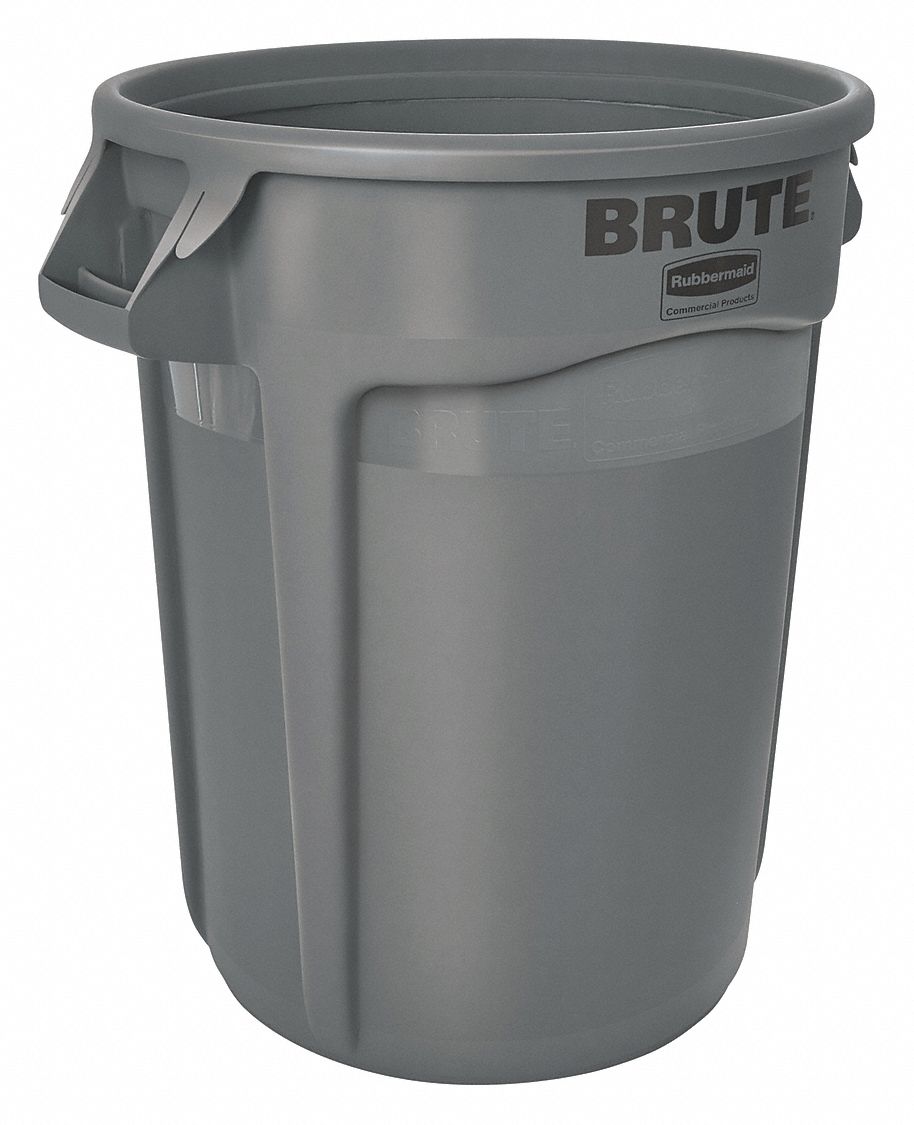 Rubbermaid Brute Round Open Top Utility Trash Can, Black, 20 gal