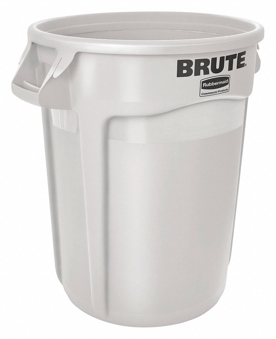 Trash Can: Round, 20 gal Capacity, 19 1/2 in Overall Dia, 19 1/2 in
