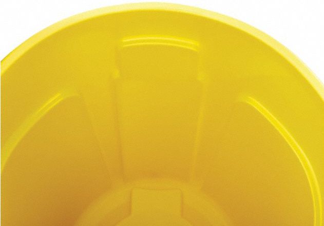 RUBBERMAID COMMERCIAL PRODUCTS, Round, Yellow, Trash Can -  48XM34