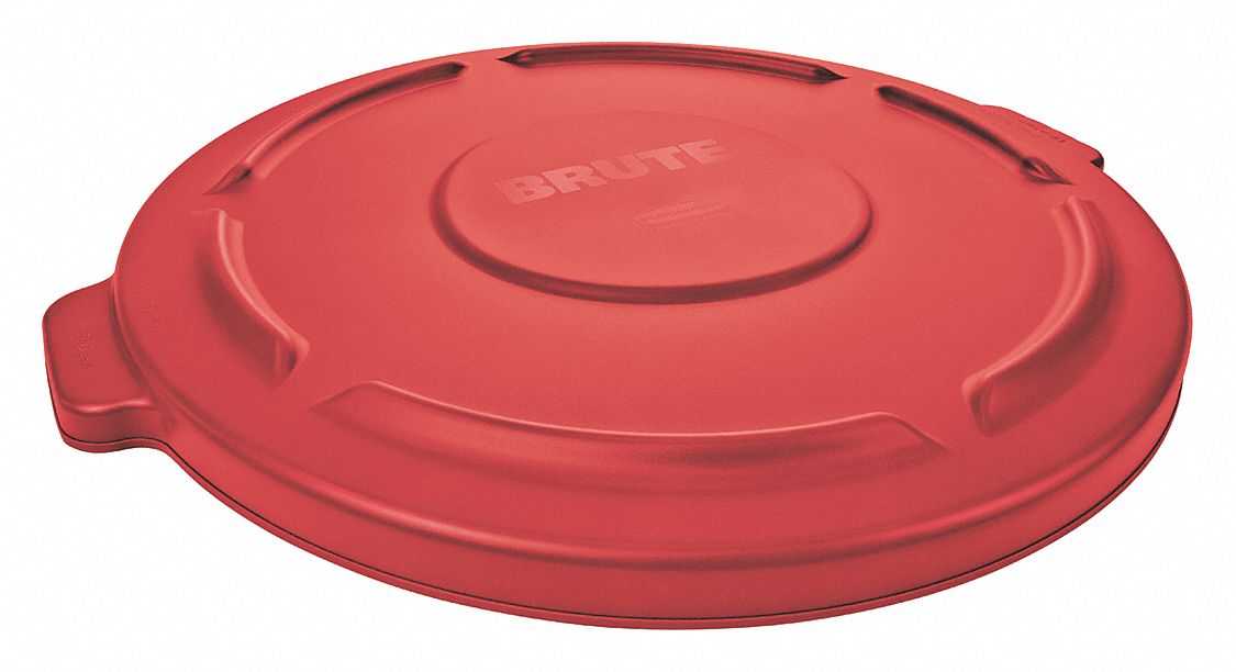 TRASH CAN TOP,FLAT,SNAP-ON CLOSURE,RED