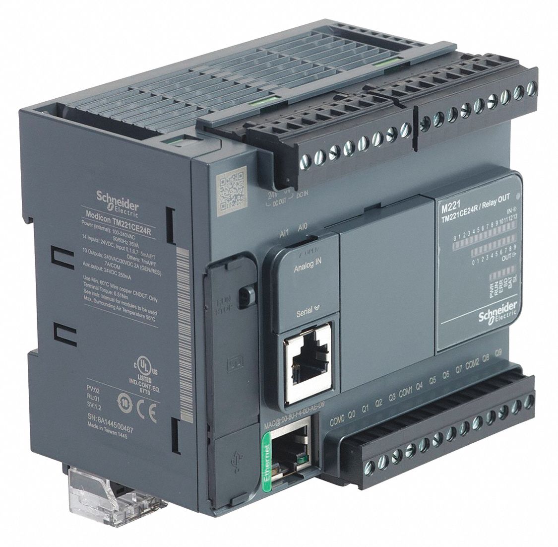 PLC: (14) Discrete/(2) Analog, (10) Relay, 100 to 240V AC