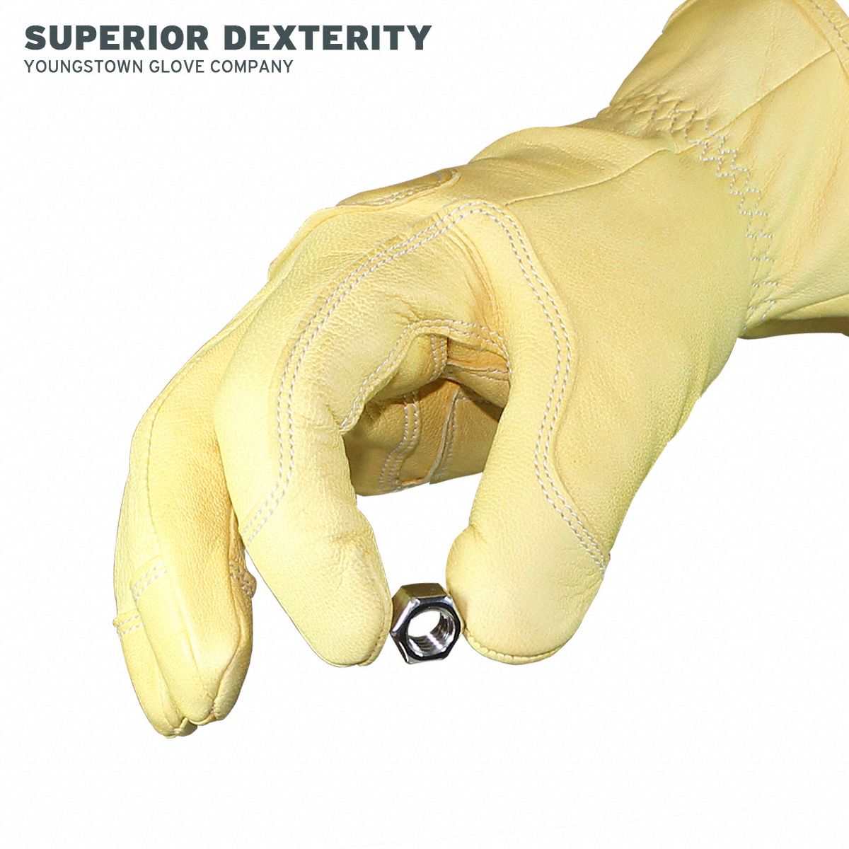 YOUNGSTOWN GLOVE CO. Arc Flash Gloves, Goat Grain Leather, L, PR