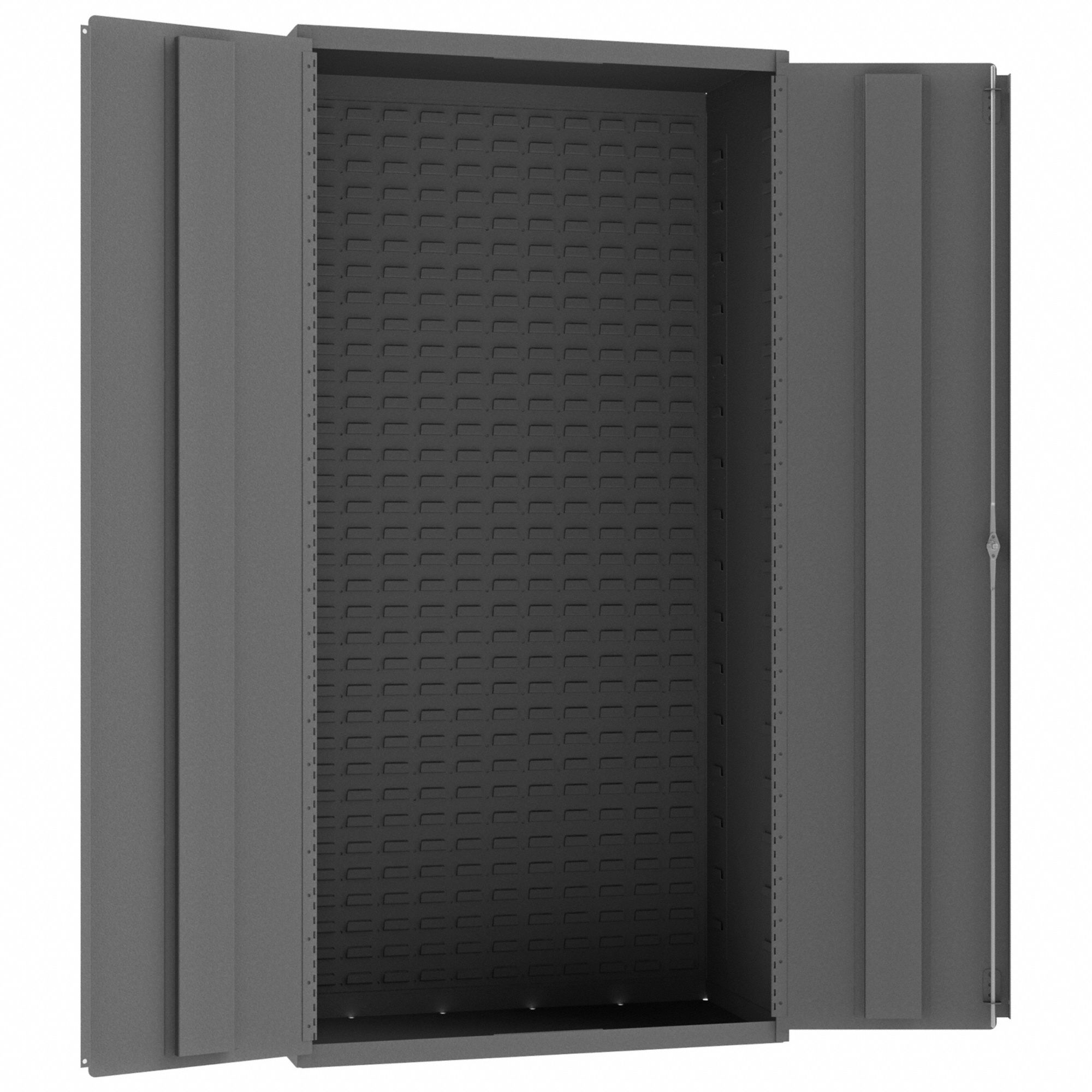 BIN CABINET, 36 IN X 18 IN 72 IN, SOLID, 14 GA PANEL, GREY, KEYED