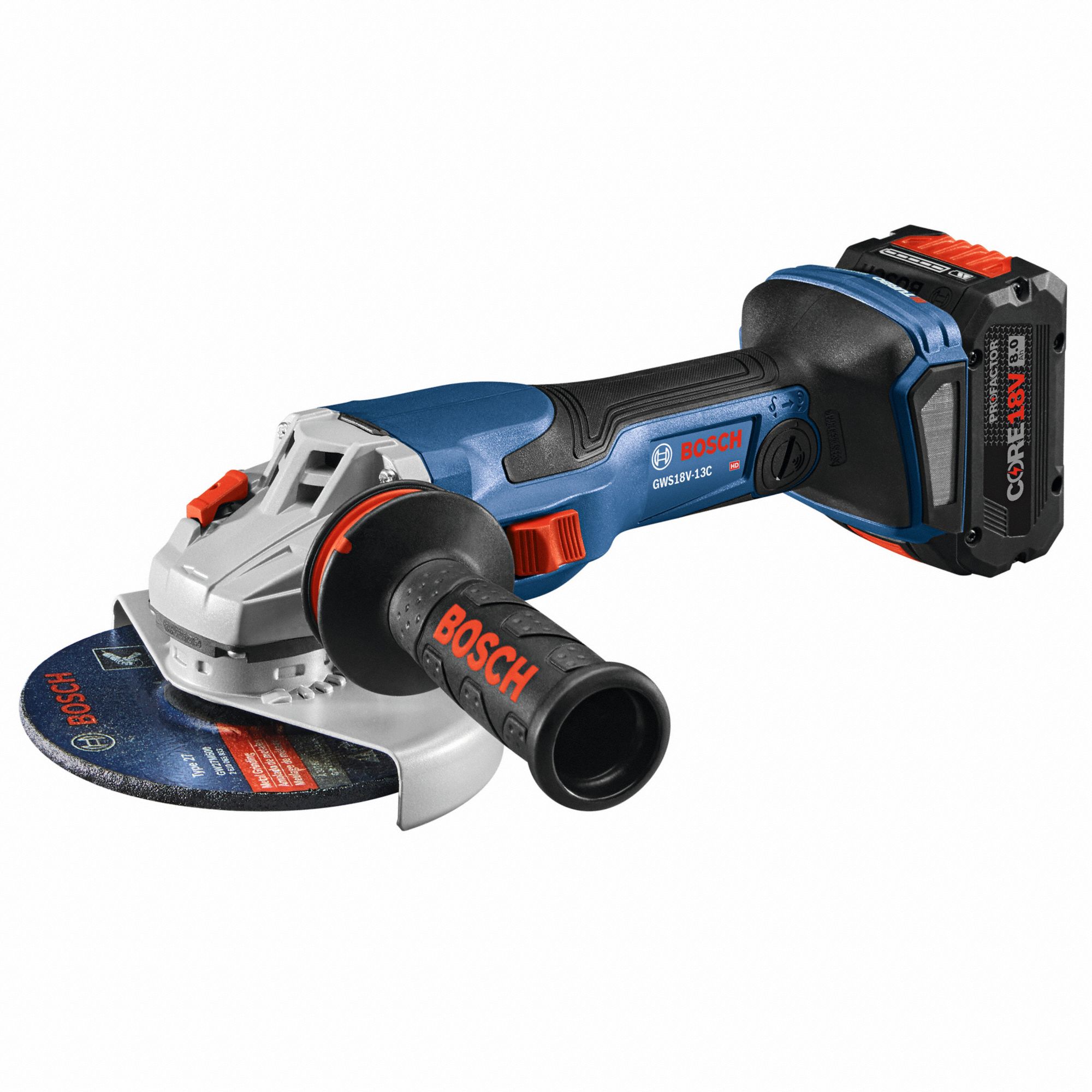 BOSCH Cordless, Angle Grinder Kit, 5 In, 6 In Wheel Diameter, 18V DC ...