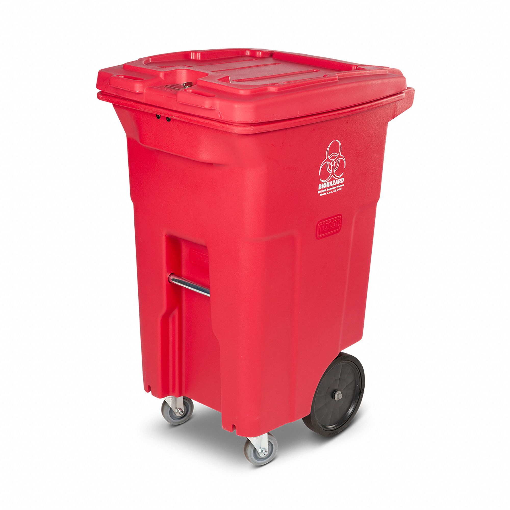 TOTER Medical Waste Cart w/Casters, 64 gal. - 360TR4|RMC64-00RED - Grainger