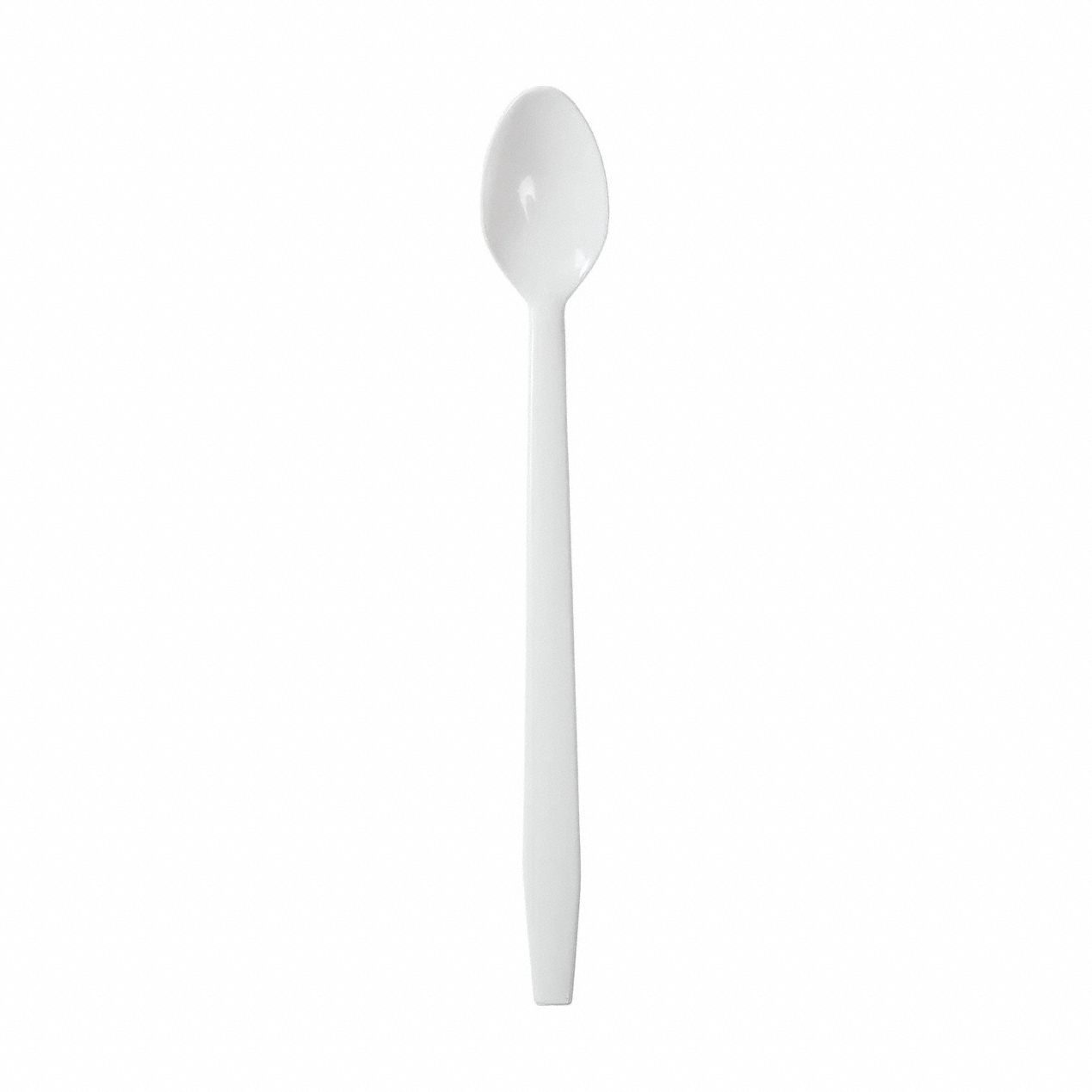 Disposable Soda Spoon: White, Plastic, Wrapped, 1, 000 PK