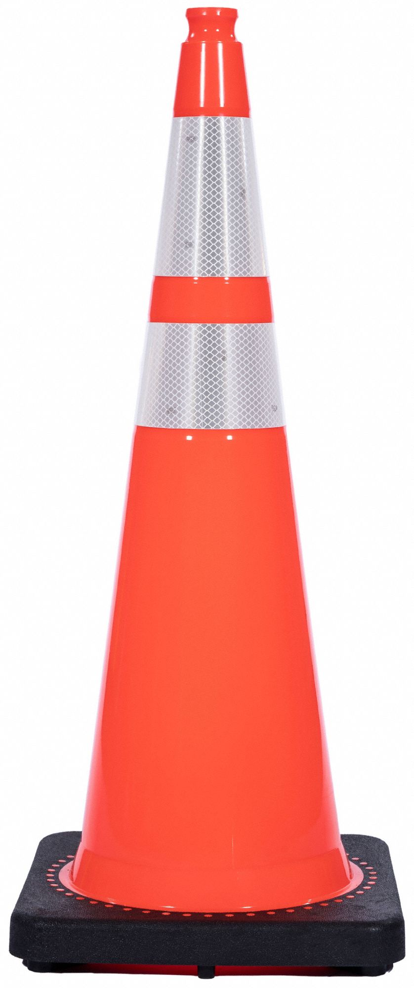 CÔNE DE SIGNALISATION, NUIT OU ROUTE À GRANDE VITESSE, RÉFLÉCHISSANT, 36PO, ORANGE, PVC