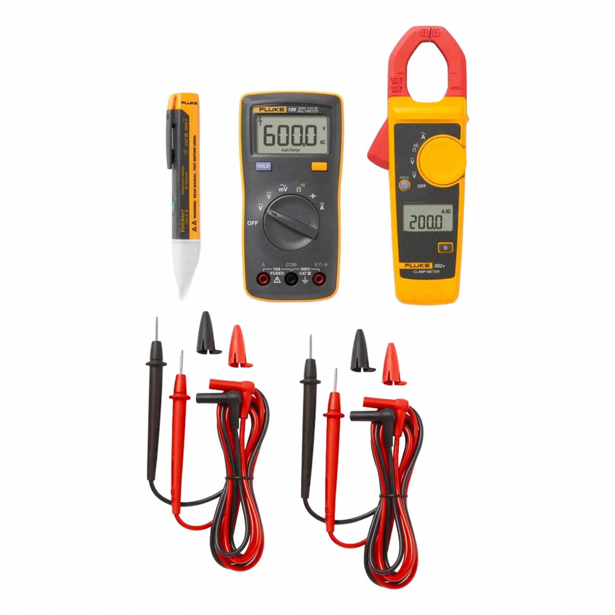 Digital Multimeter Clamp On Kit: Clamp Meter/Digital Multimeter/Volt Tester, CAT III 600V