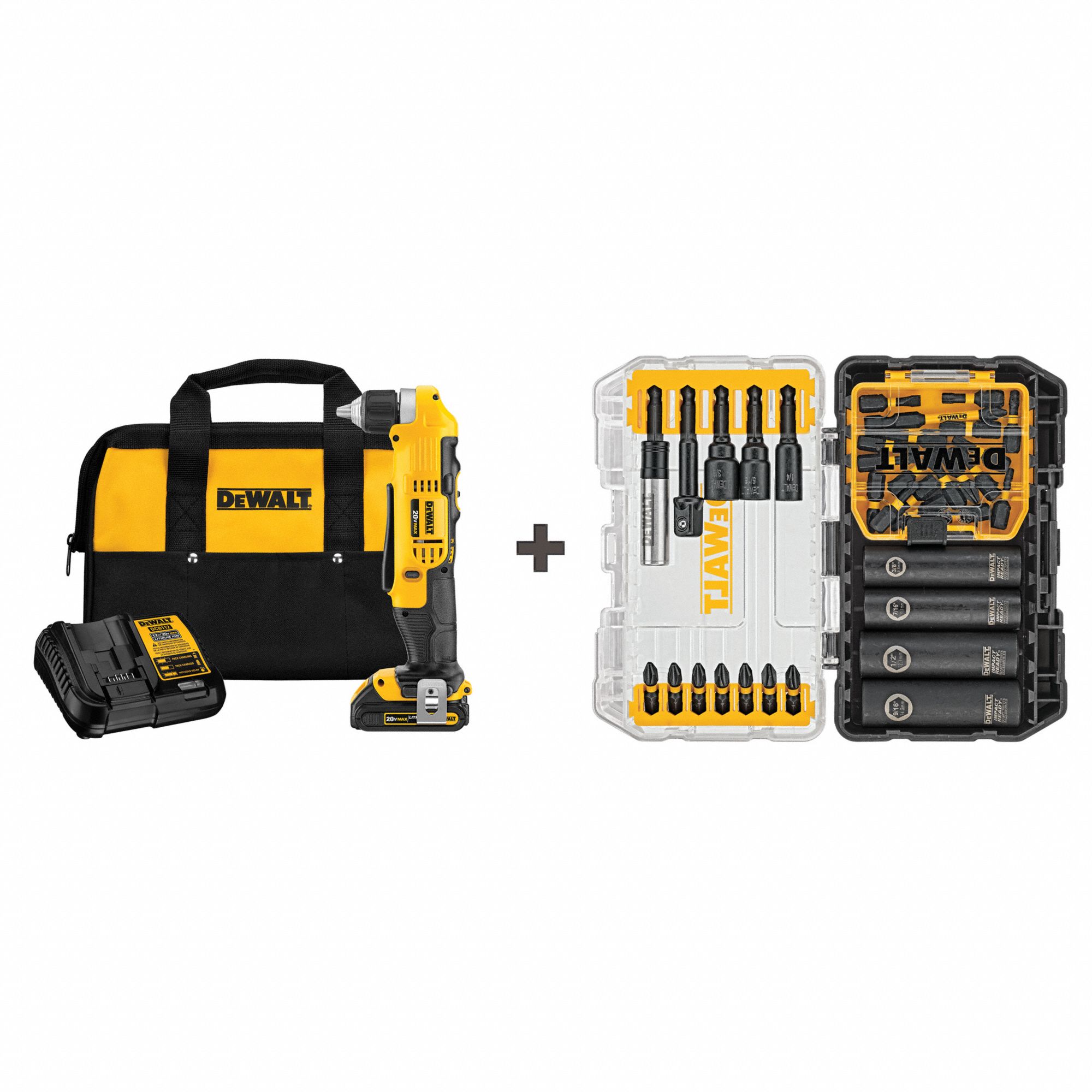 DEWALT 20V MAX Right Angle Cordless Drill/Driver Kit (DCD740C1)