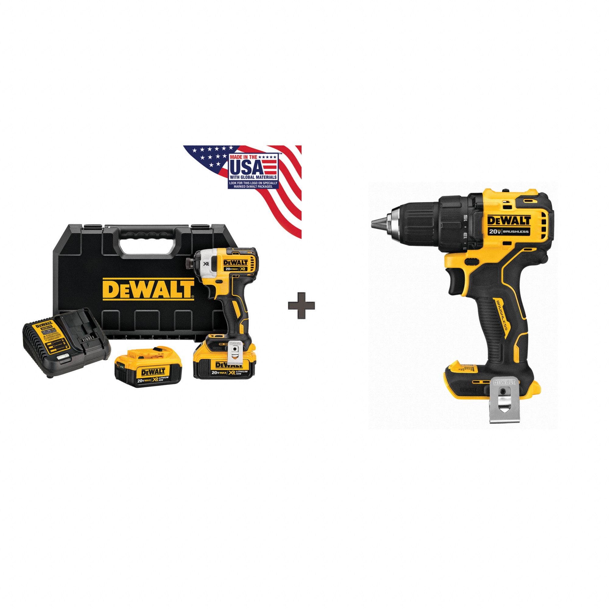 DEWALT Impact Driver, Pistol Grip, 20VDC 361CH9DCF887M2/DCD708B