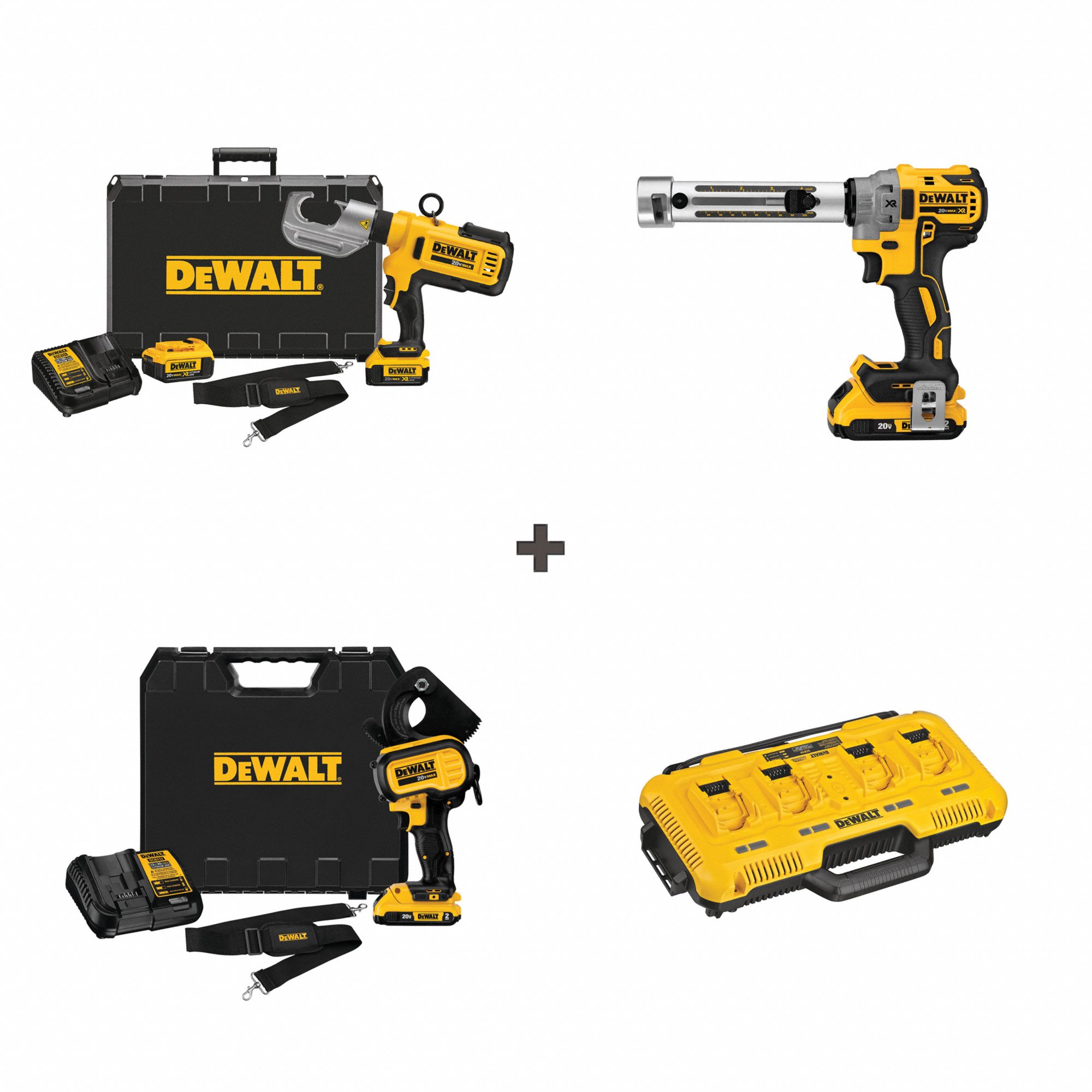 DEWALT, 20 V, 750 kcmil Max Copper, Crimpers 361CL6DCE300M2/DCE150D1