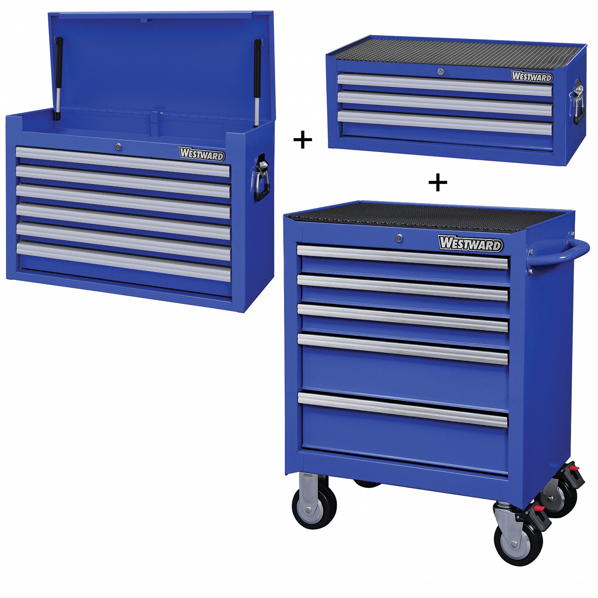 Rolling Cabinet Kit: 14 Drawers, Light Duty, Keyed, 26 3/4 in W x 18 in D x 60 3/8 in H