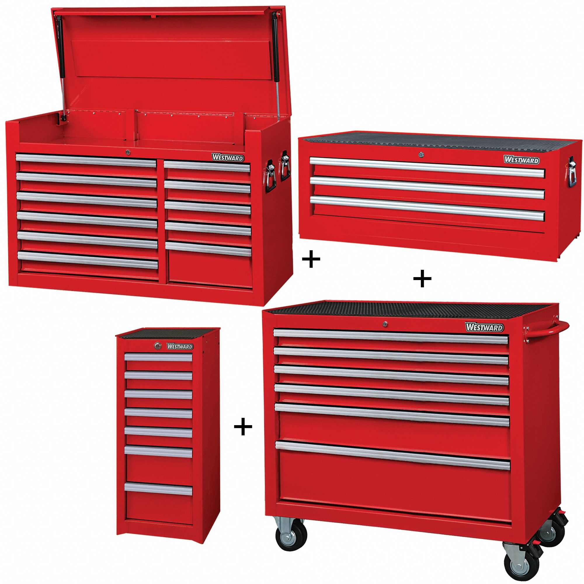 Rolling Cabinet Kit: 27 Drawers, Heavy Duty, Keyed, 57 1/2 in W x 19 in D x 82 3/4 in H