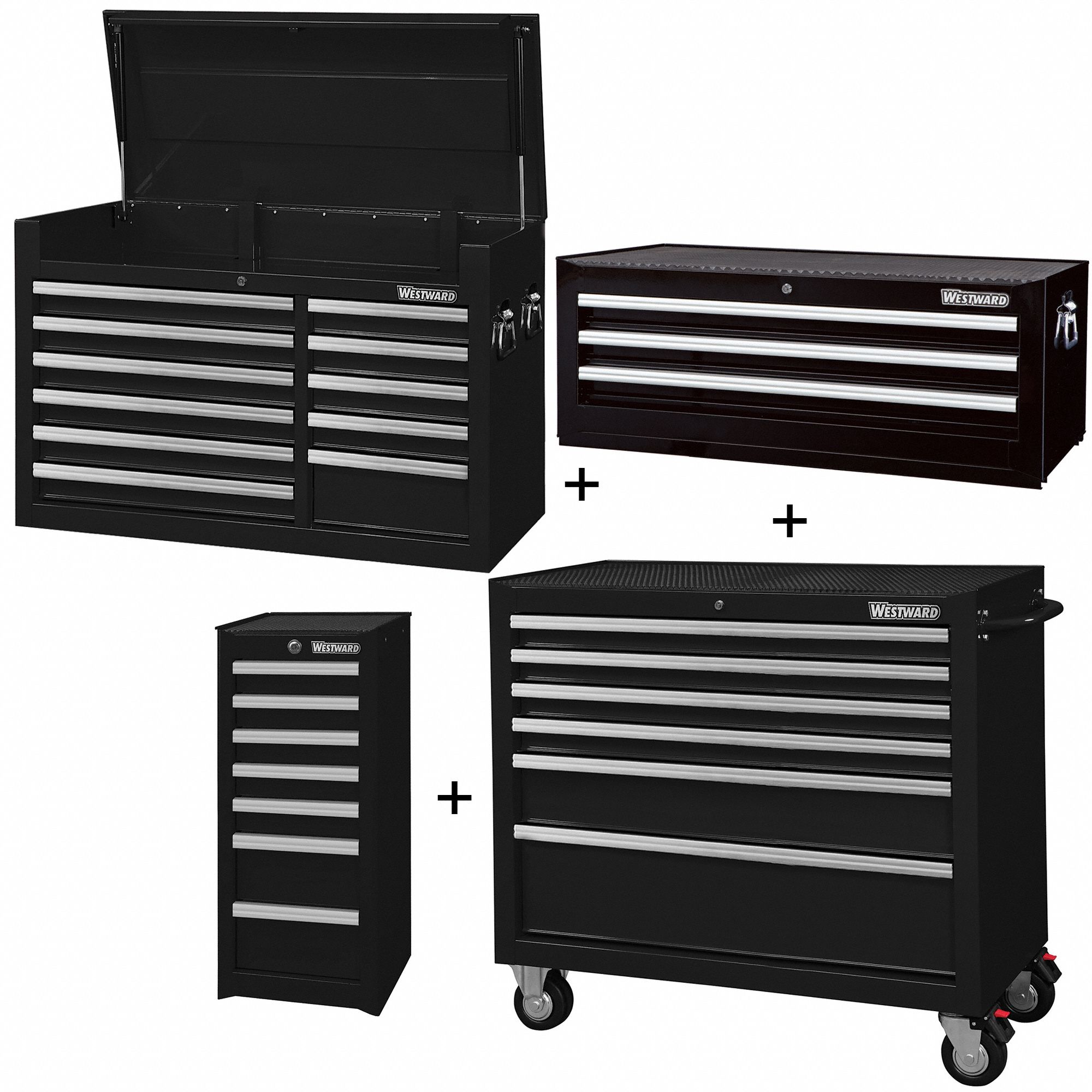 Rolling Cabinet Kit: 27 Drawers, Heavy Duty, Keyed, 57 1/2 in W x 19 in D x 82 3/4 in H