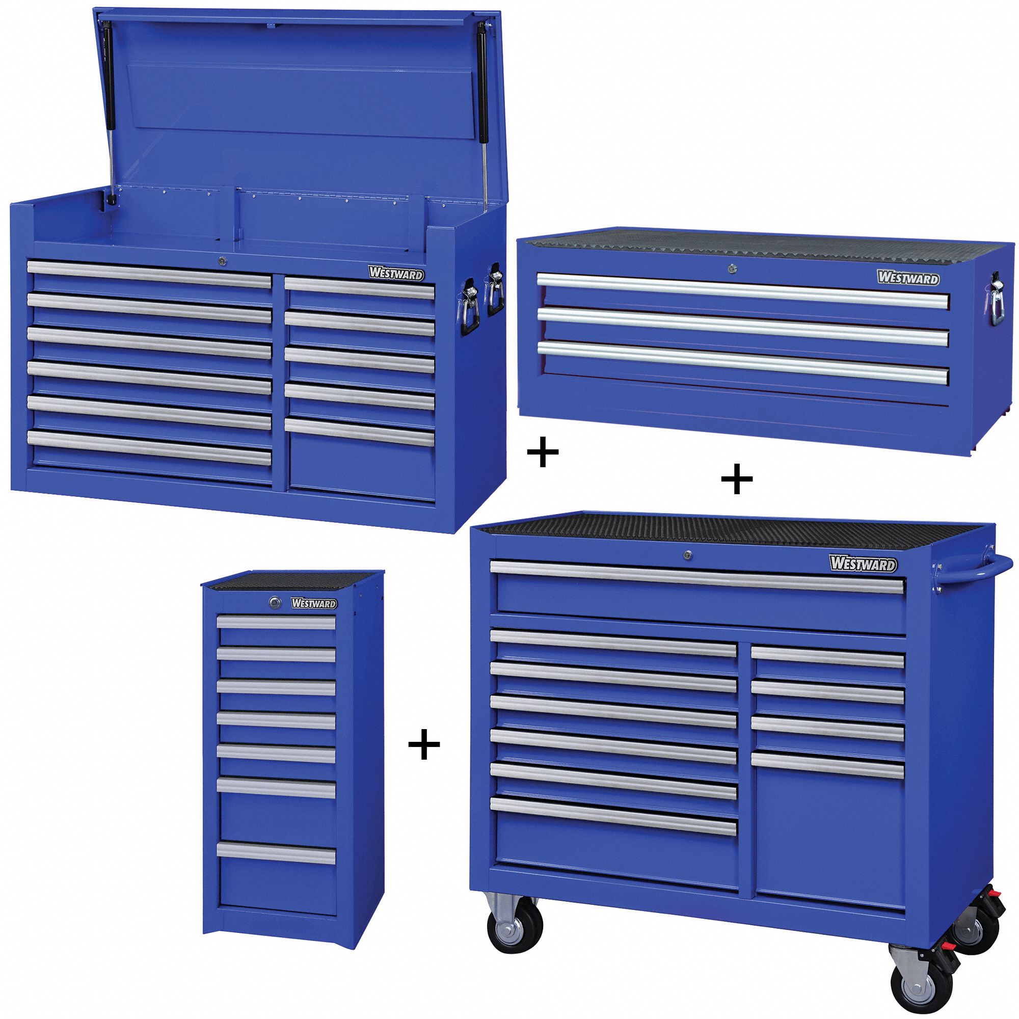 Rolling Cabinet Kit: 32 Drawers, Heavy Duty, Keyed, 57 1/2 in W x 19 in D x 82 3/4 in H