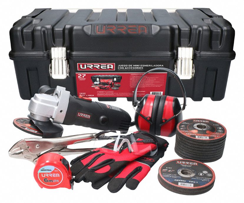Kit de Esmeriladora Angular, 4-1/4", 900W, 11,000 rpm, Deslizable, 22-3/64"
