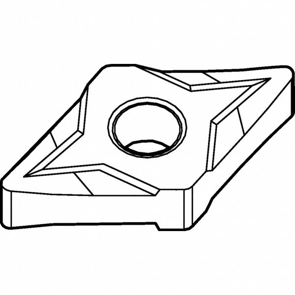 Diamond Turning Insert: DNMP Insert, 3/16 in Thick, 1/64 in Corner Radius, 0° Clearance Angle