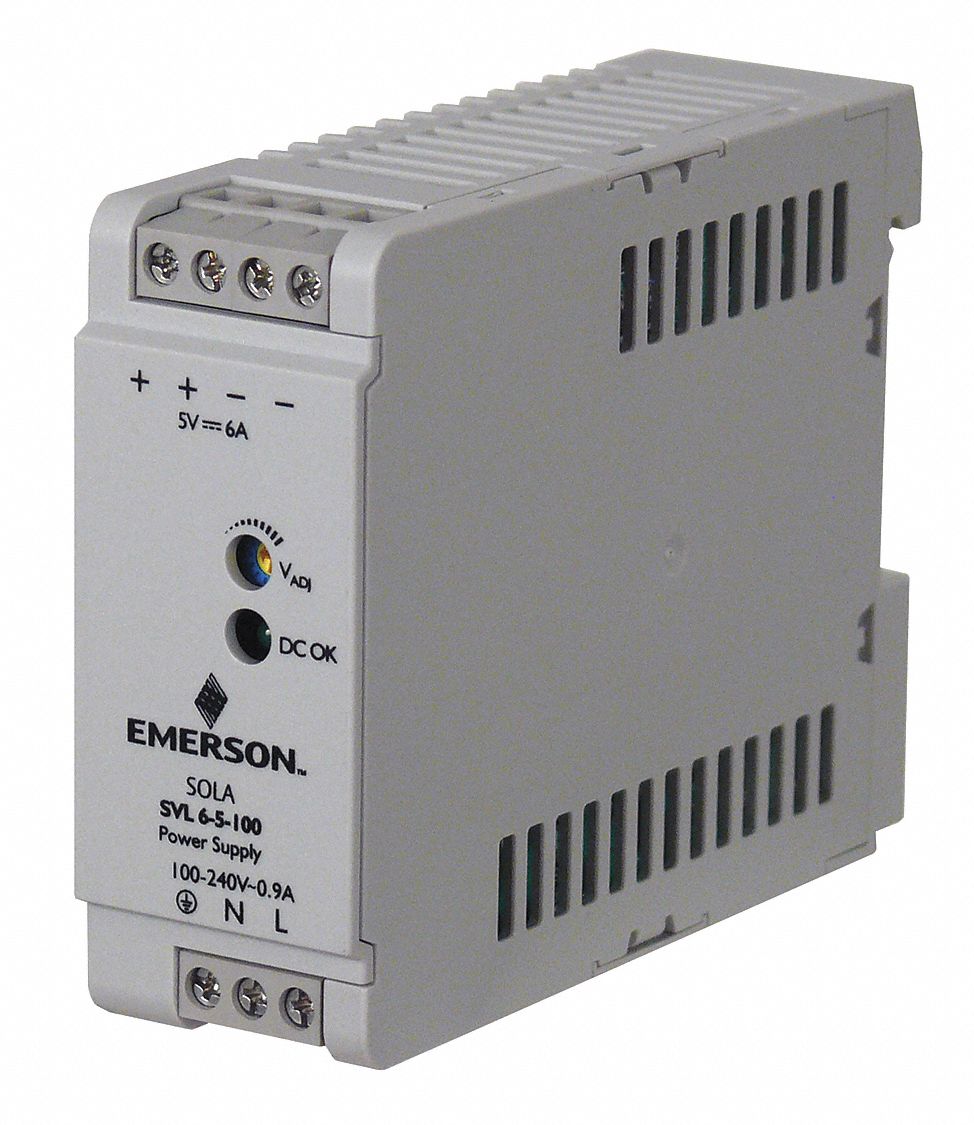 DC Power Supply: DIN Rail, 30 W Output Power - Rated, 6 A Current - Output, Single Phase