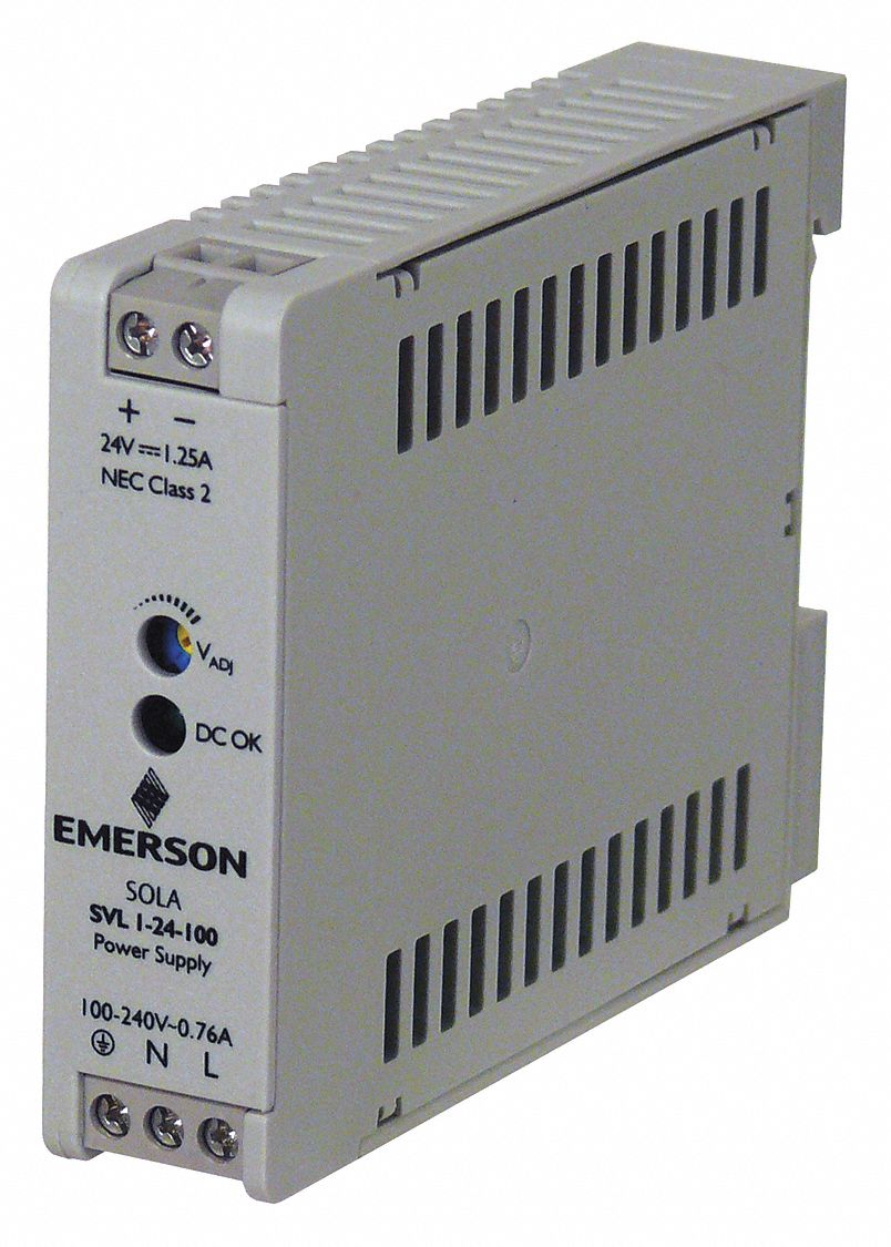 DC Power Supply: DIN Rail, 30 W Output Power - Rated, 1.25 A Current - Output, Single Phase