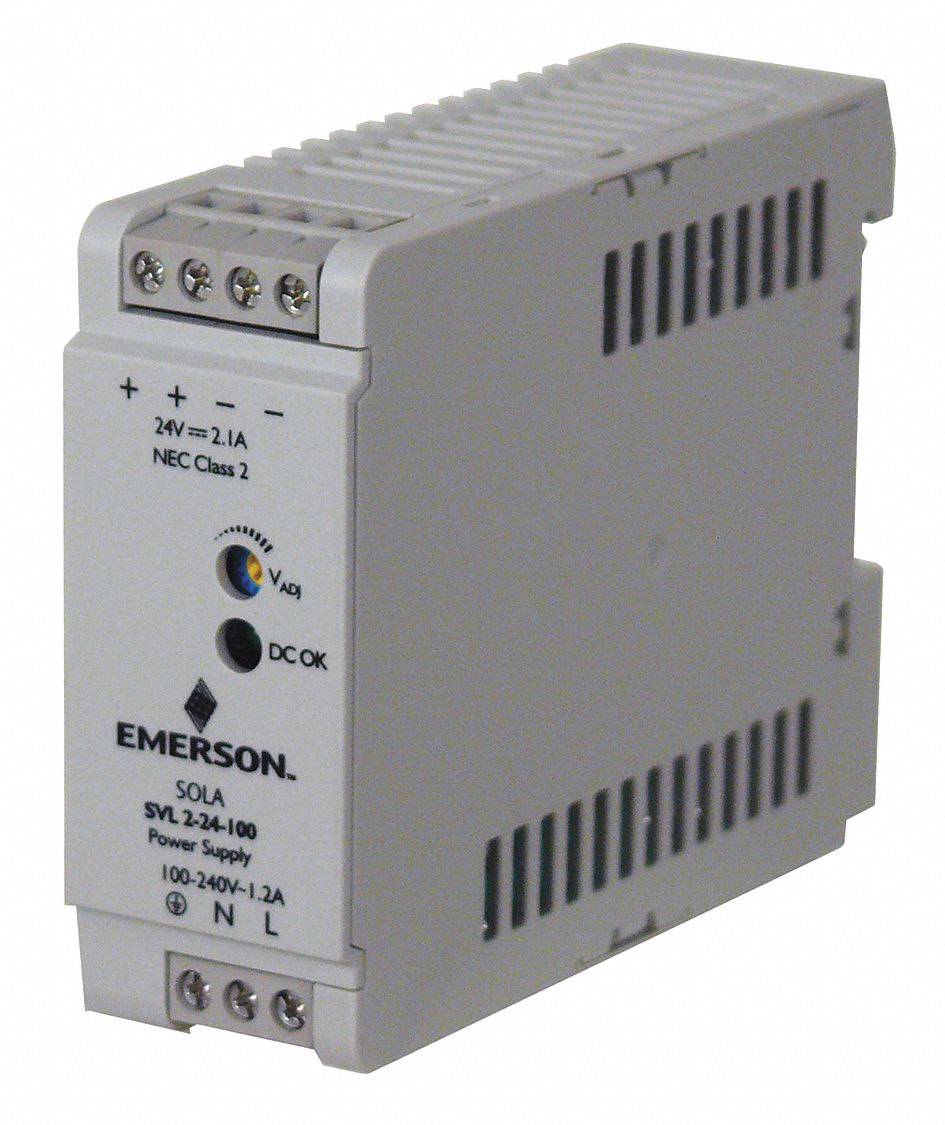 DC Power Supply: DIN Rail, 50 W Output Power - Rated, 2.1 A Current - Output, Single Phase
