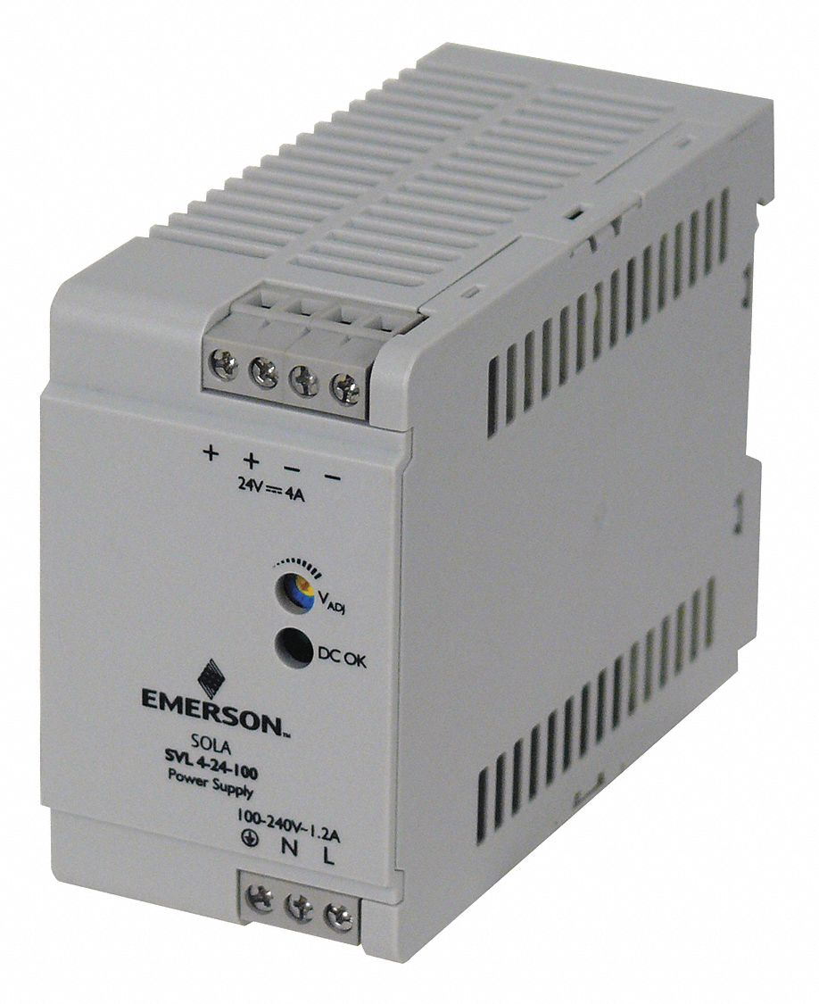 DC Power Supply: DIN Rail, 96 W Output Power - Rated, 4 A Current - Output, Single Phase