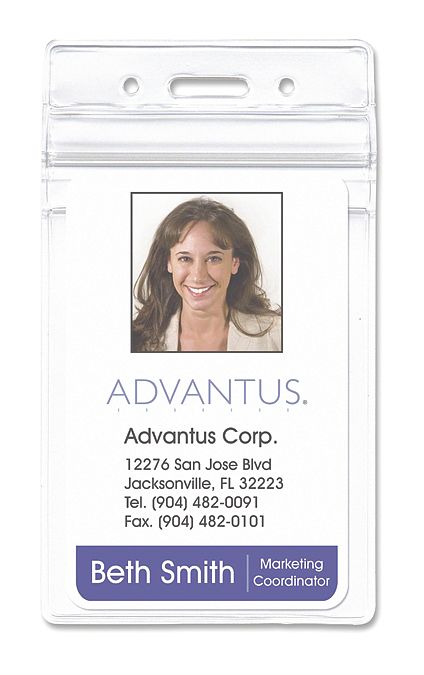 Vertical Resealable Badge Holder PK50